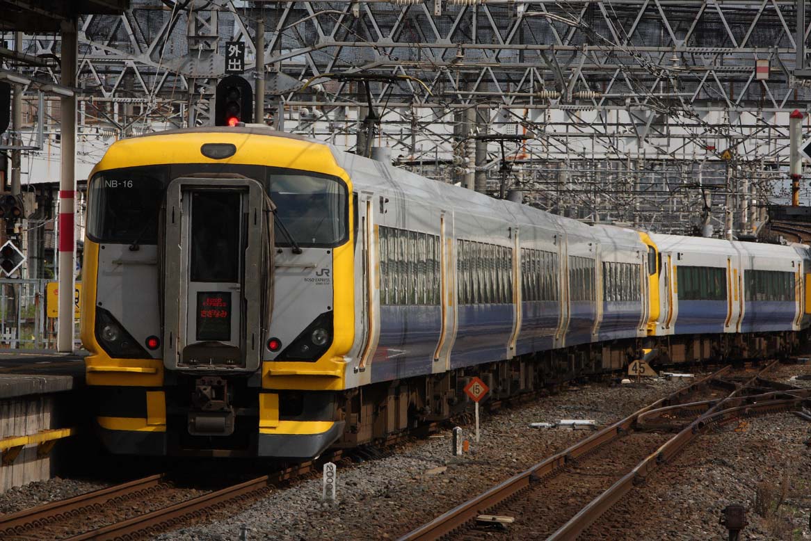 総武本線蘇我駅　E257系500番台特急「さざなみ」